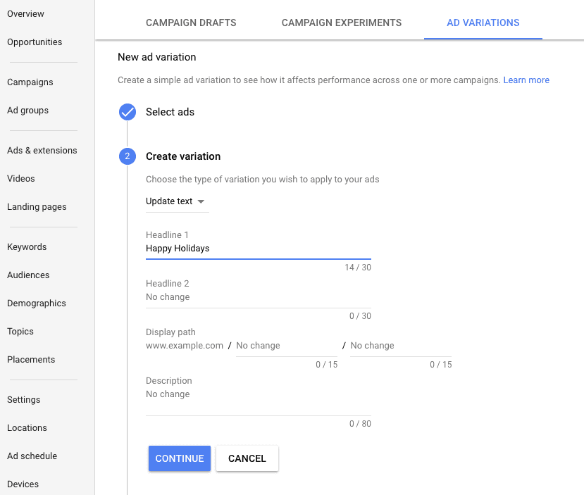 AdWords Ad Variations | Digital Strategy