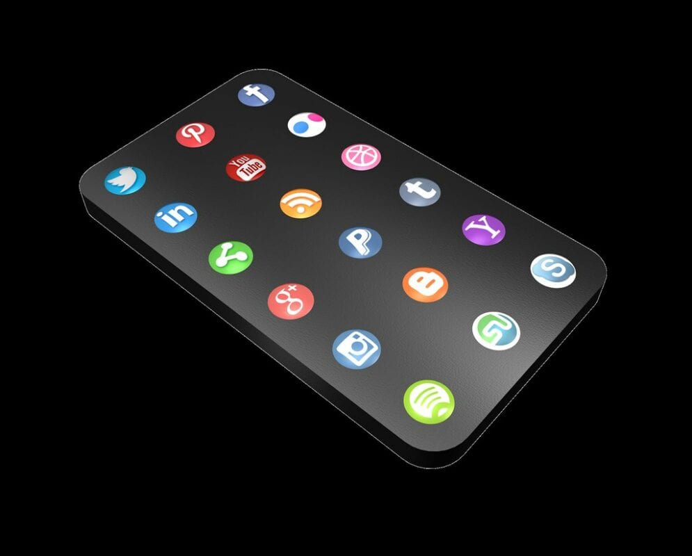 Image shows a phone with various apps including Facebook, LinkedIn, YouTube and much more which short-form video can be posted on