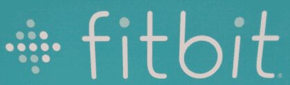 This is an imagine of the Fitbit written with the brand logo beside it. 