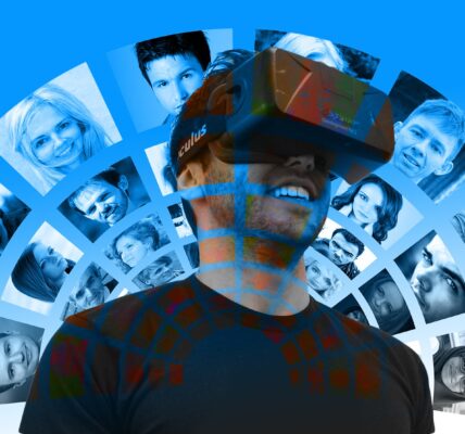 Image of a man with a virtual reality headset on