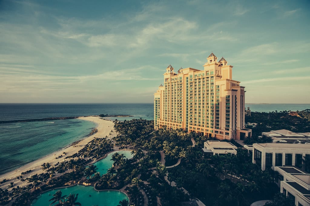 Image of Atlantis Resort on Paradise Island on a sunny day.