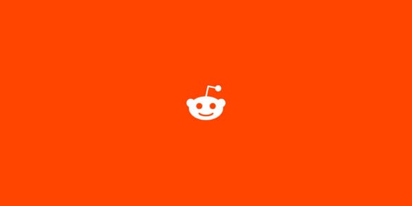 A picture of the reddit robot logo on an orange background