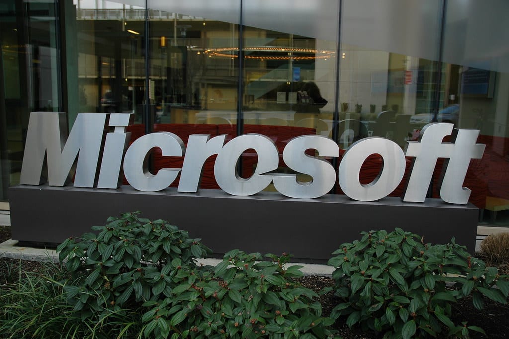 Image of Microsoft Sign Outside Office