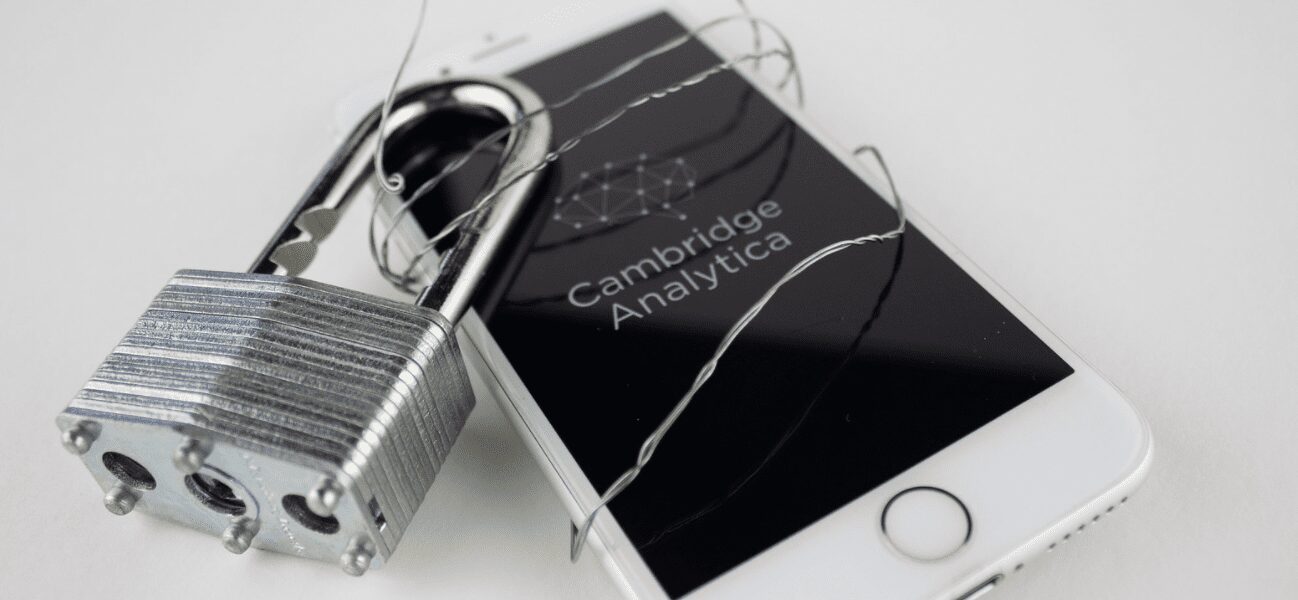Cambridge Analytica on phone with lock