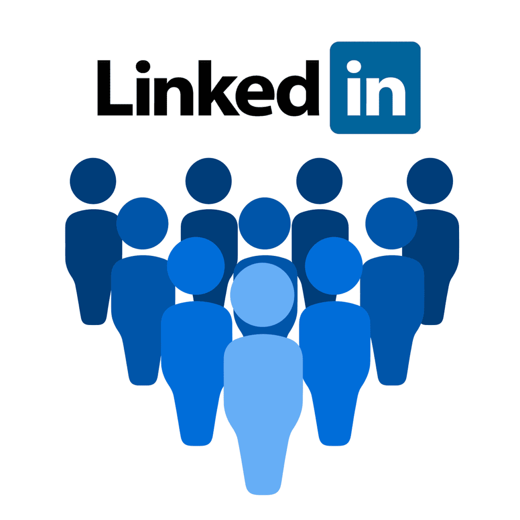 Image of the LinkedIn logo with profile icons beneath it 