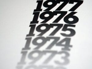 years from 1973 to 1977 on a white background